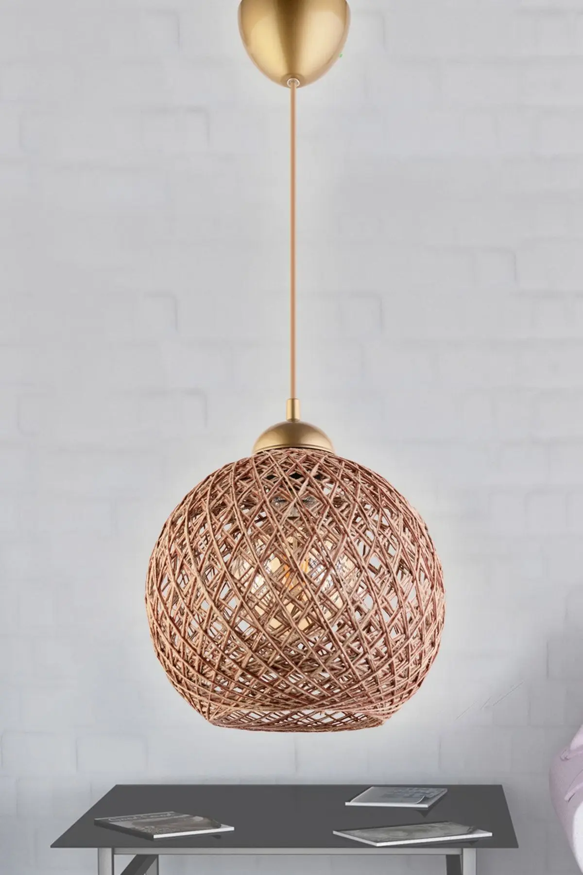 hmydesign Mudulight Balle Tekli Sarkıt Jüt Kahve Hsra-44