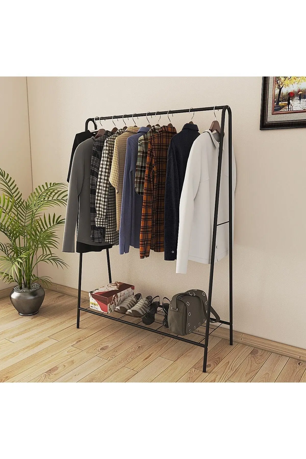 Metallica Concept Oval Telli Siyah Butik Elbise Askılığı Konfeksiyon Askılık
