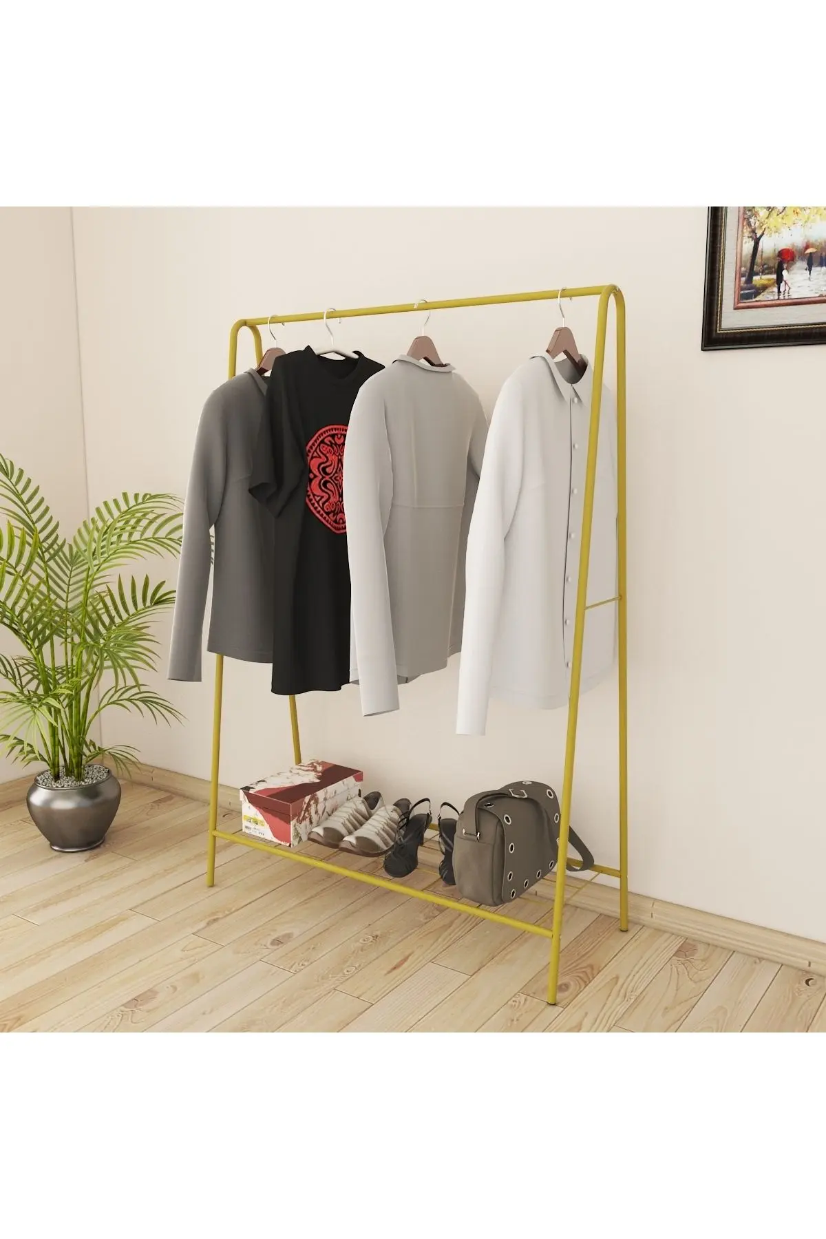 Metallica Concept Oval Telli Gold Butik Elbise Askılığı Konfeksiyon Askılık