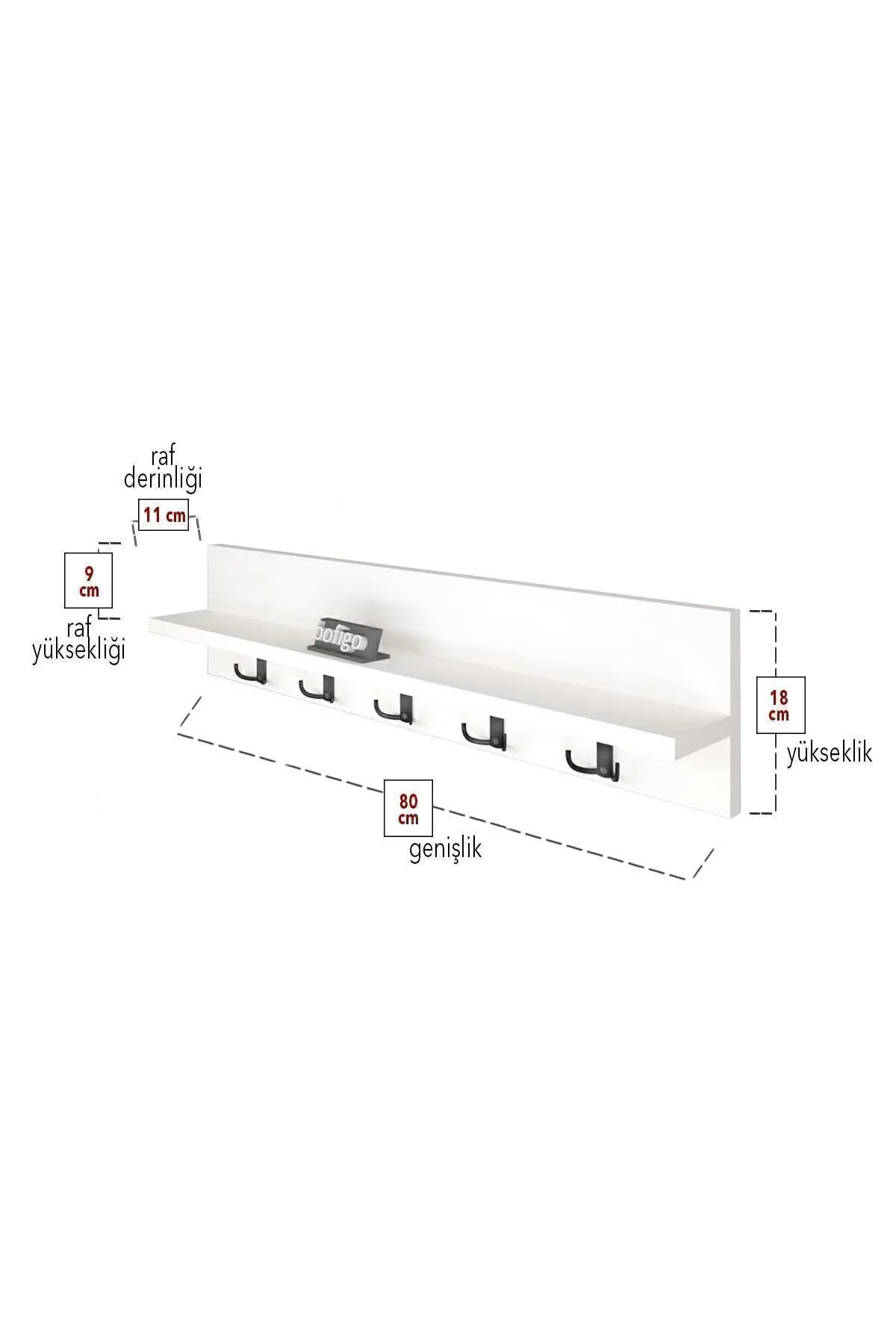 Portmanto Duvar Askılığı Elbise Askılığı Beyaz 80 Cm