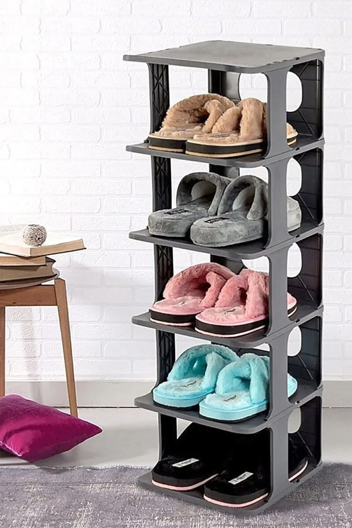 Trend Maison Antrasit Lüks Ayakkabılık 5 Katlı