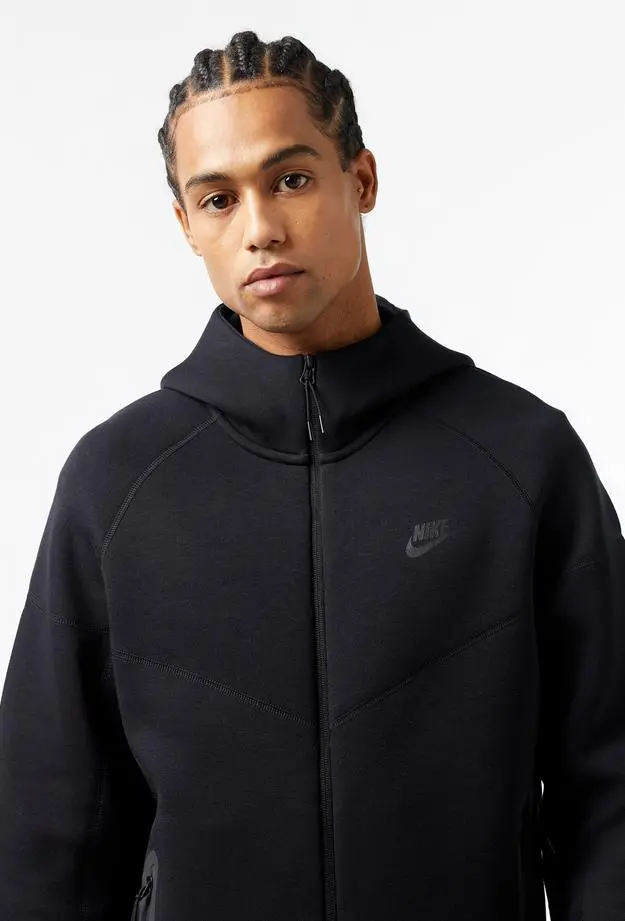 Nike Tech Fleece Full Zip Windrunner Hoodie Erkek Siyah Sweatshirt