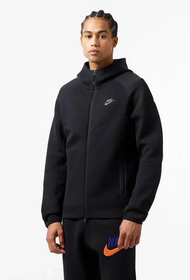 Nike Tech Fleece Full Zip Windrunner Hoodie Erkek Siyah Sweatshirt