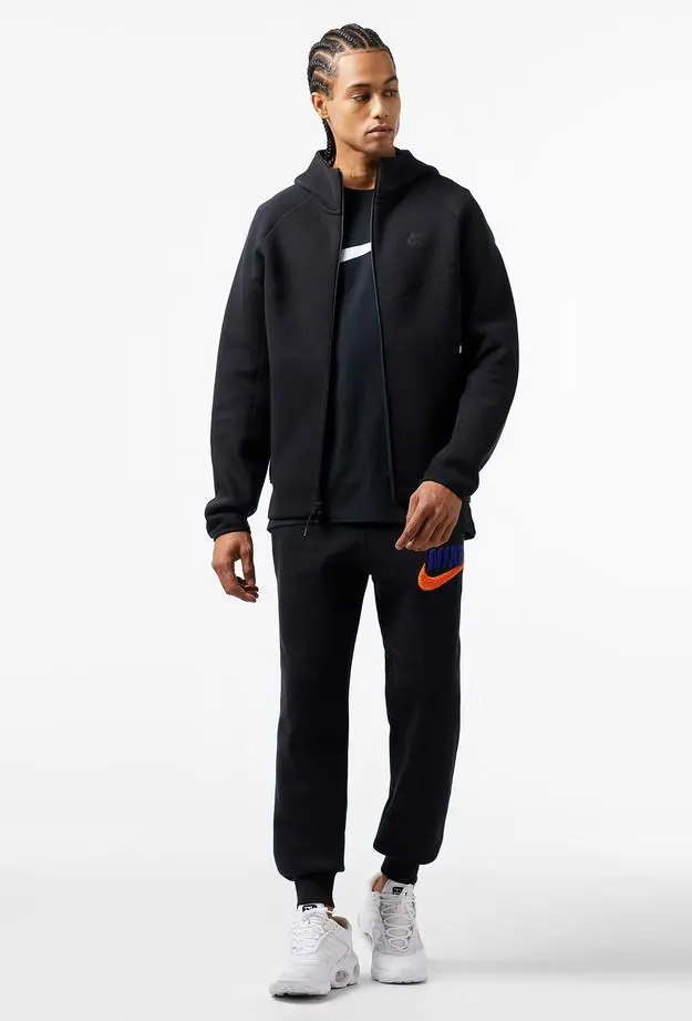 Nike Tech Fleece Full Zip Windrunner Hoodie Erkek Siyah Sweatshirt