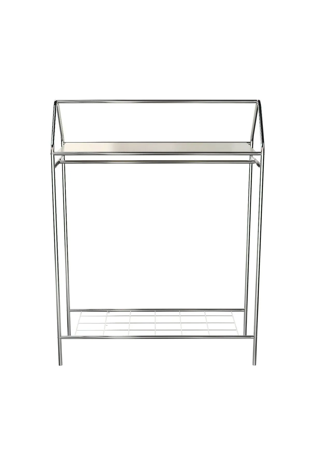 Home Hanger Krom Konfeksiyon Askısı Butik Konsep Askı Sabit Raflı Askılık