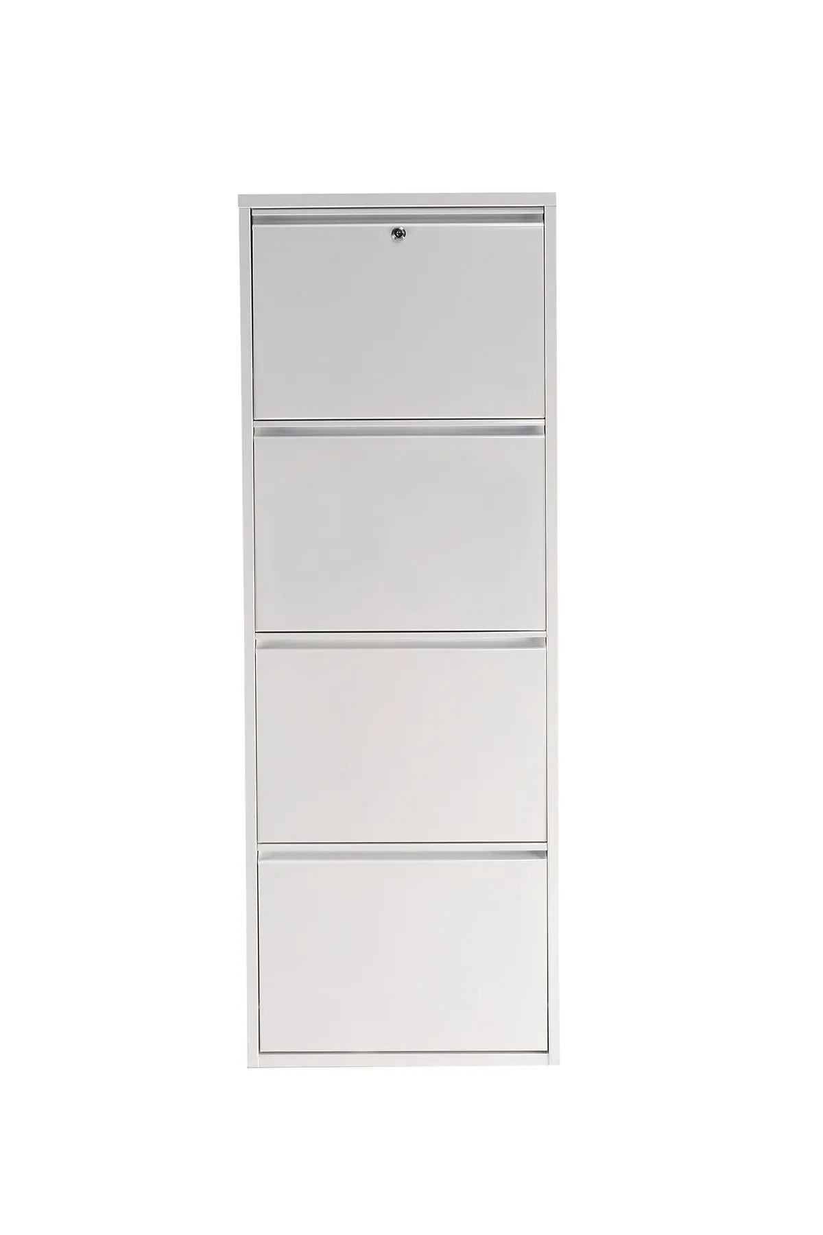 4'Lü Kilitli Metal Ayakkabılık-Beyaz