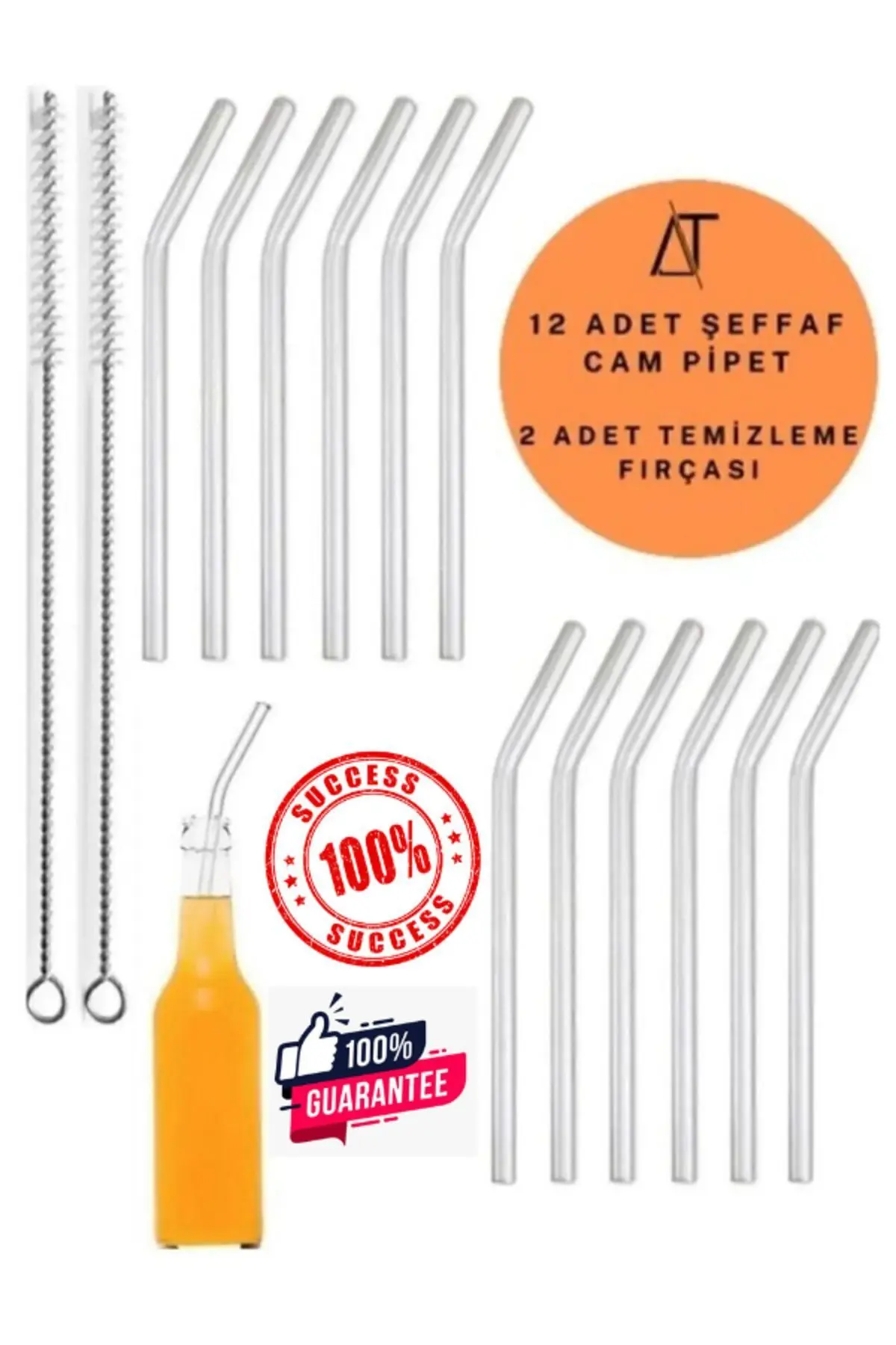 AcarlarTicaret 12'li Cam Pipet Ve 2 Adet Temizleme Fırçası Seti 1. Kalite / 9 Mm