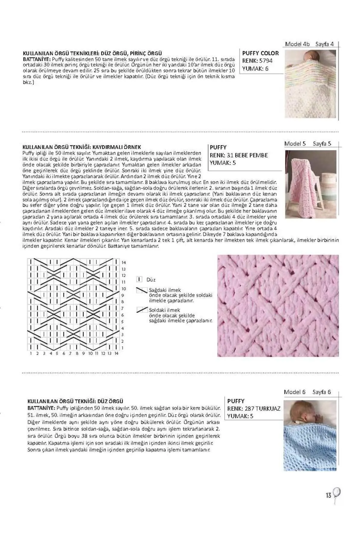 El Örgü Ipliği Puffy 5'li Paket - 185 Pembe - 100 Gr. 9 Mt. Parmak Örgü Ipi