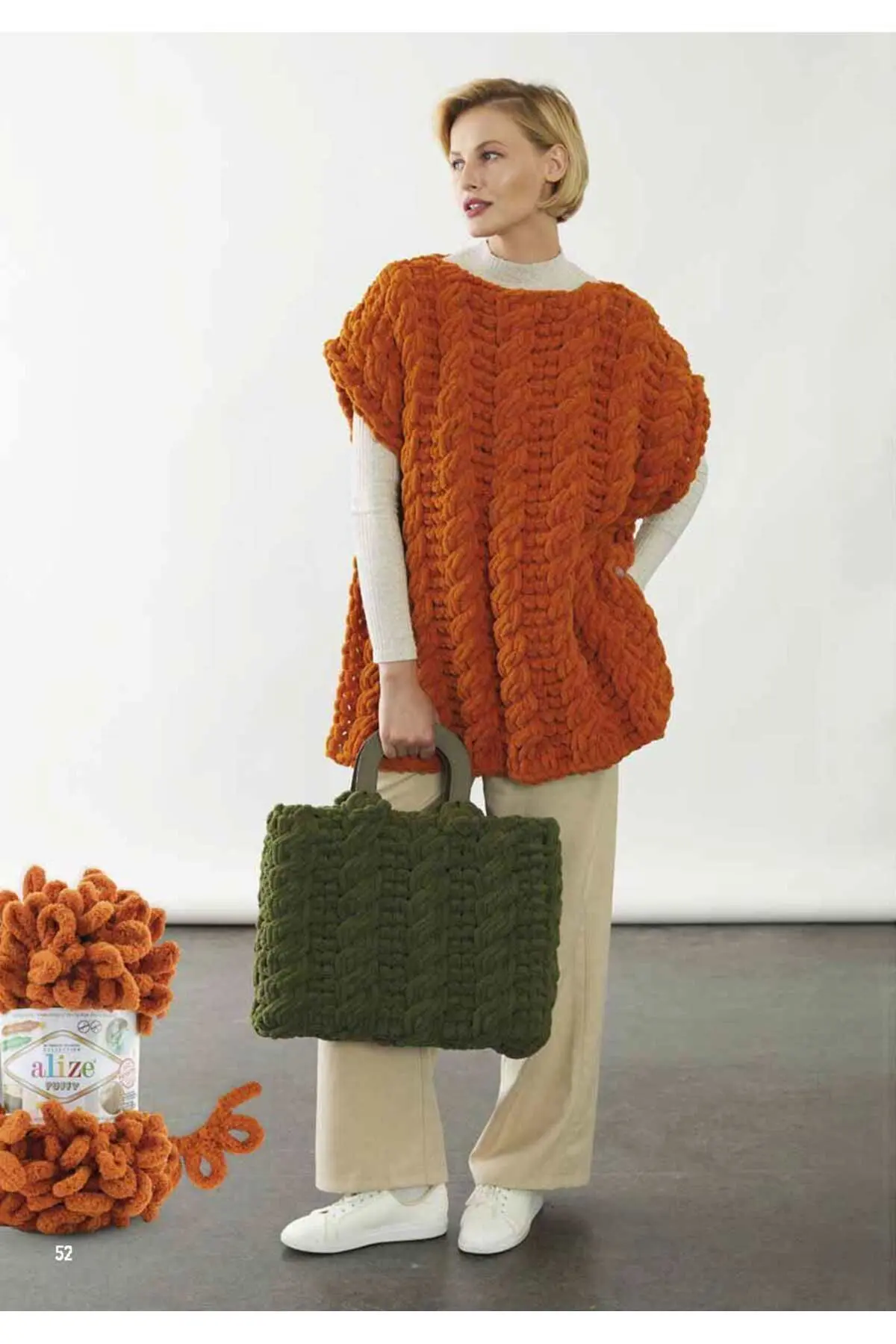 Puffy 597 El Örgü Ipliği 5'li Paket - 597 Tarçın - 100 Gr. 9 Mt. Parmak Örgü Ipi