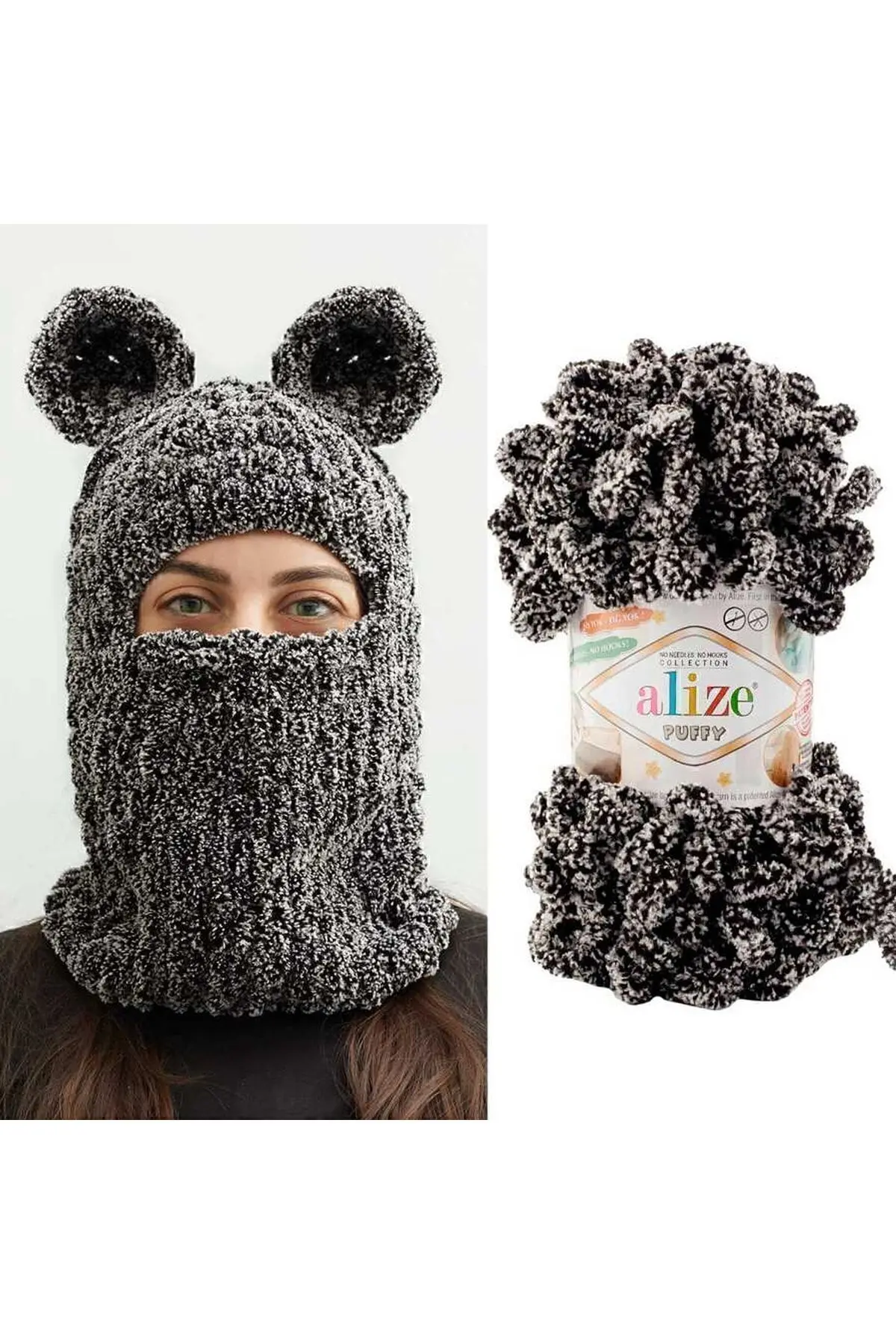 Puffy El Örgü Ipliği 5'li Paket - 111 Mor - 100 Gr. 9 Mt. Parmak Örgü Ipi