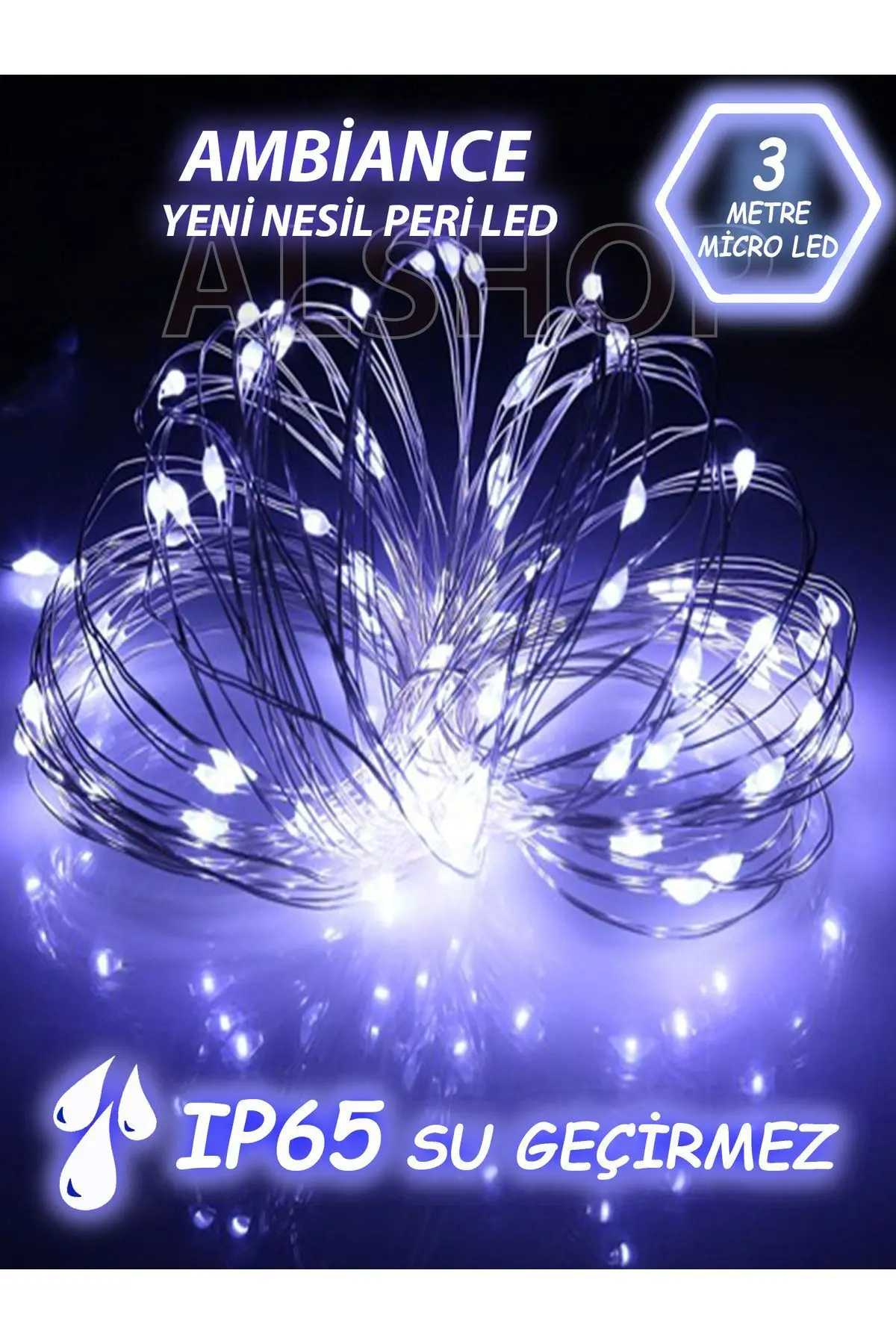 ALSHOP Yeni Nesil 3 Metre 30 Ledli Beyaz Peri Led Işık