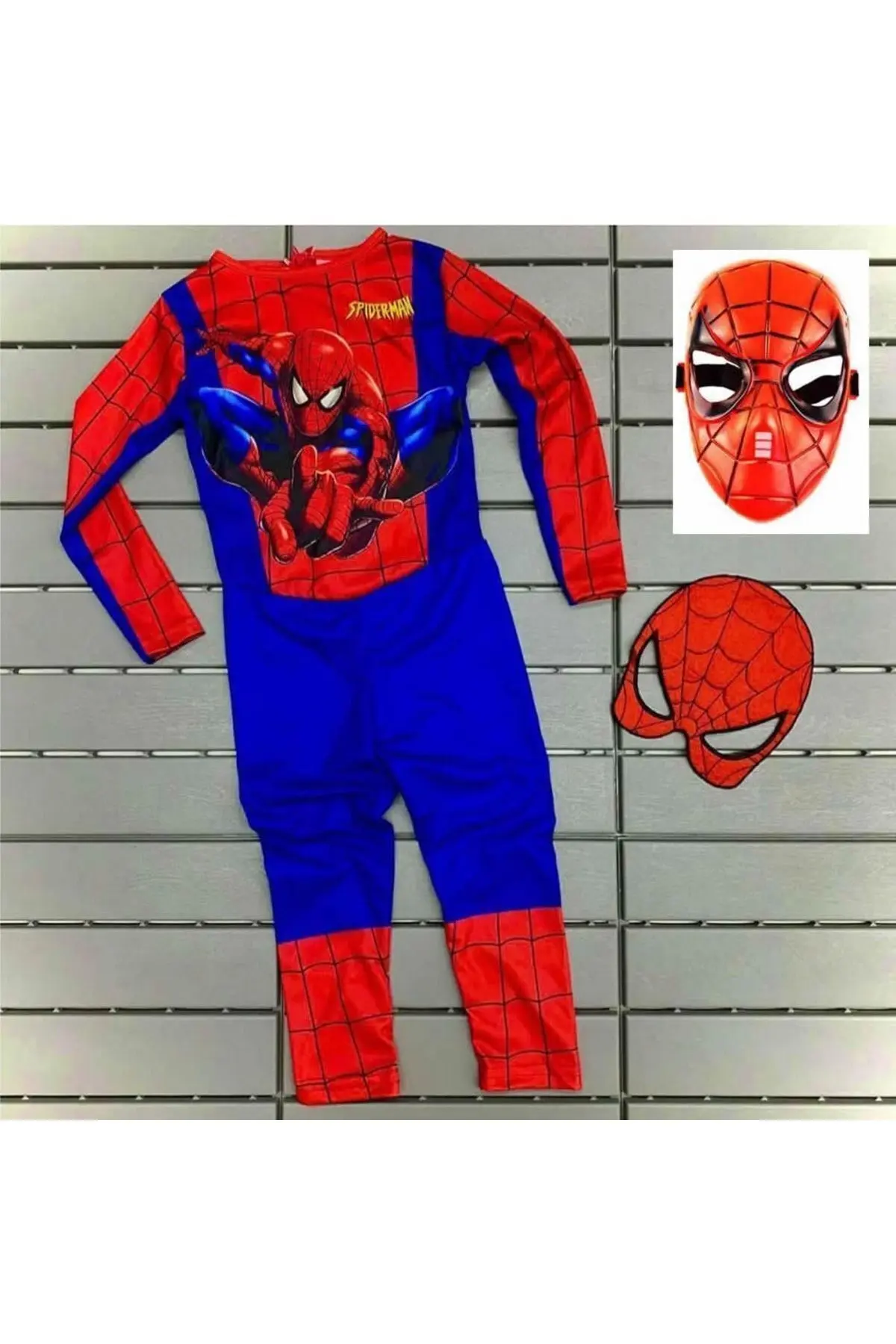 Spiderman Kostümü Yeni Örümcek Adam Kostüm 2 Maskeli