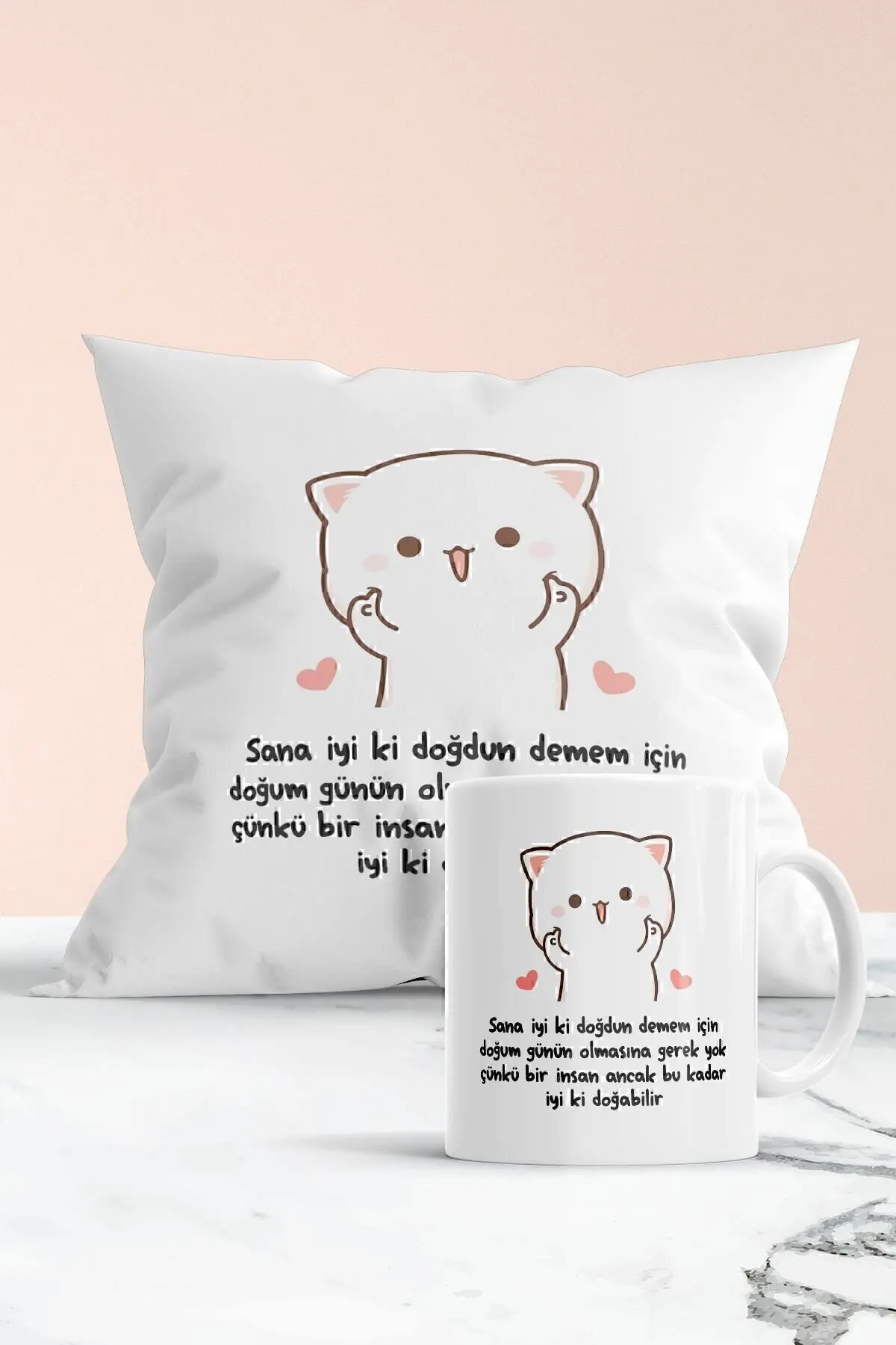 Mykupa Insan Ancak Bu Kadar Iyi Ki Doğabilir Baskılı Hediyelik Yastık Ve Kupa Seti