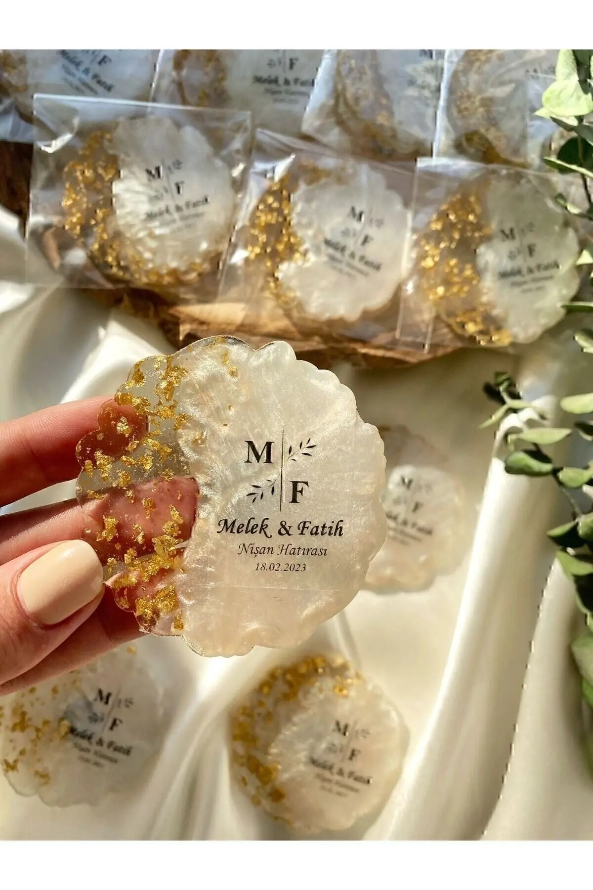 Gami Handmade Epoksi Magnet 25 Adet Söz Nişan Nikah Düğün Kına Hediyelik Organizasyon