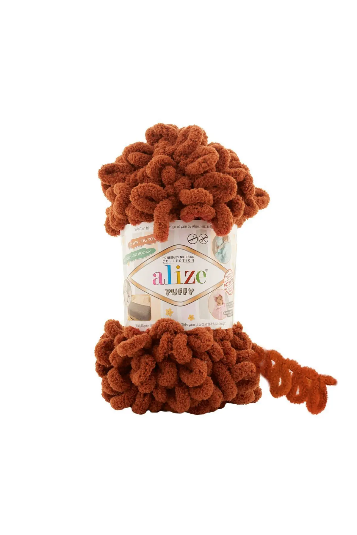 Alize Puffy 597 El Örgü Ipliği 1 Adet Elle Örülen Bebek Battaniyesi Örgü Ipi 597 Tarçın