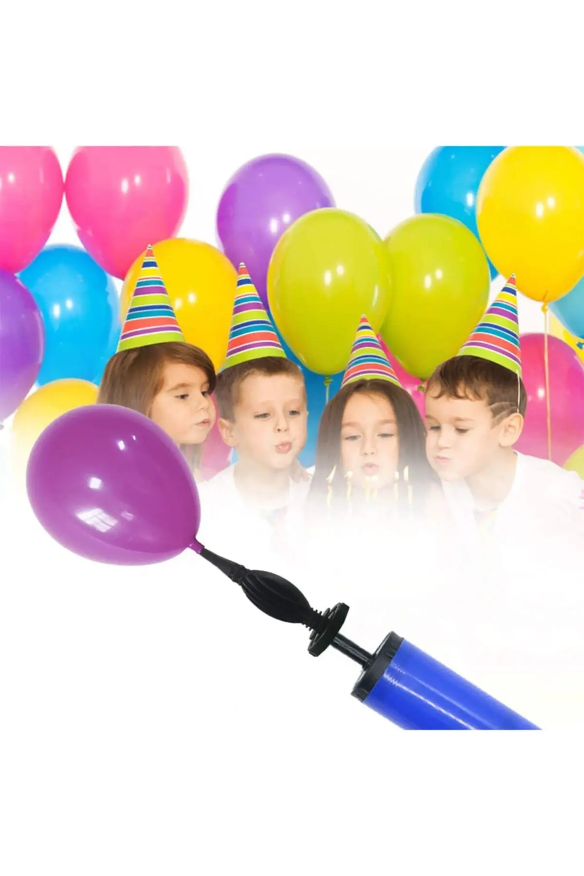 1 Adet Renkli Balon Şişirme Pompası