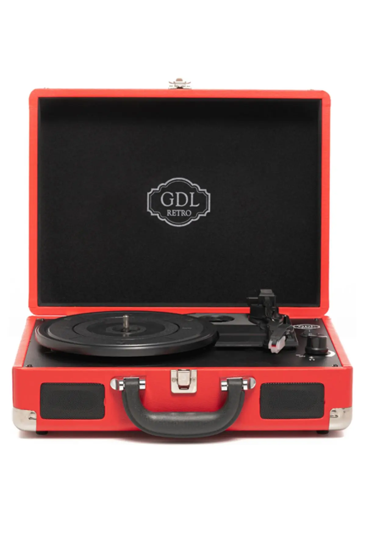 GDL Retro Plak Çalar T317B - Pro (Kırmızı-Bluetooth-Şarjlı)