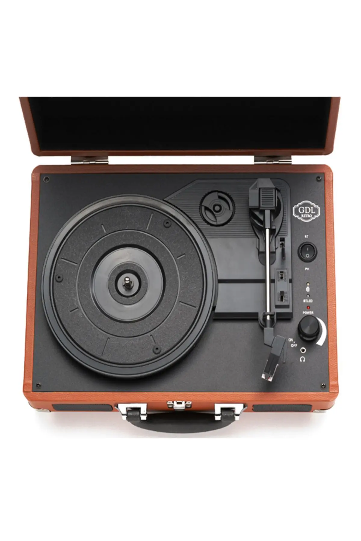 Plak Çalar T317B - Pro (Kahve-Bluetooth-Şarjlı)