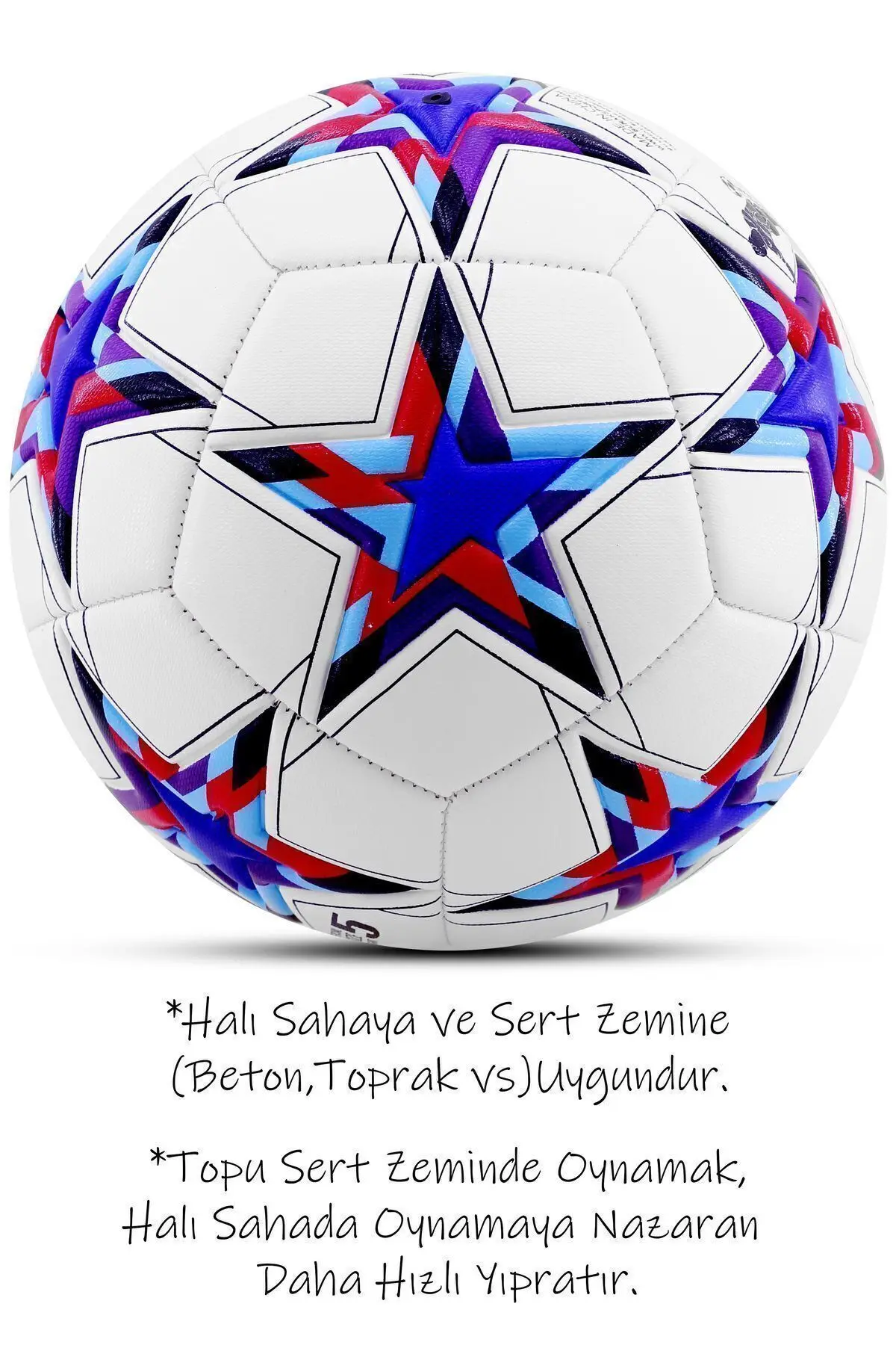 Pro Futbol Topu Maestro Şampiyonlar Ligi Pompalı Sert Zemin Halı Saha Futbol Topu No:5 Mavi