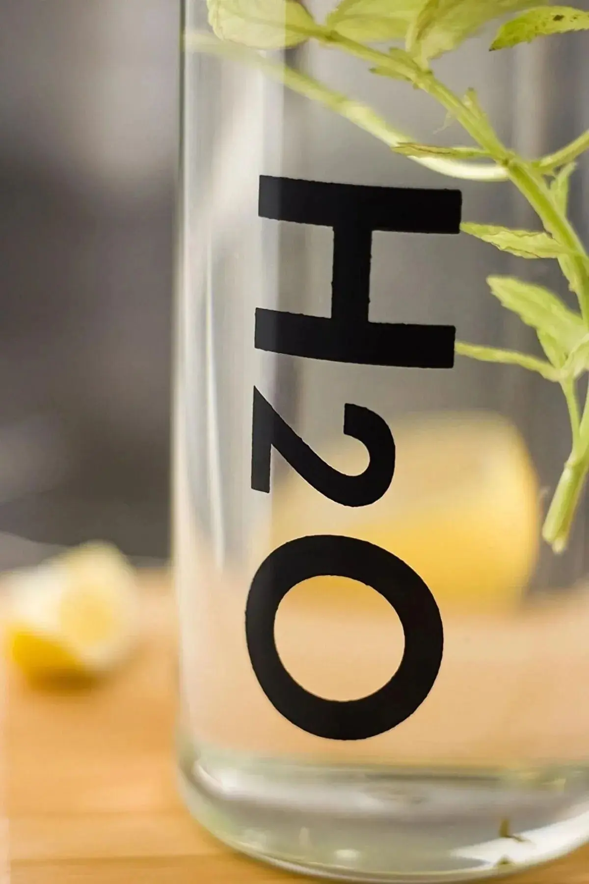 H2O Borosilikat Cam Matara 1L Vakum Kapaklı Su Şişesi Suluk 1000 Ml