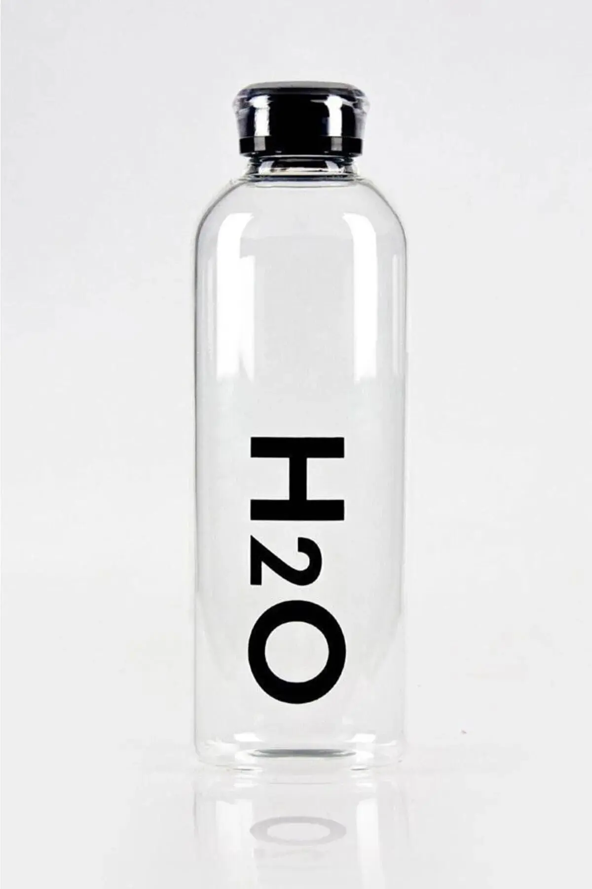 H2O Borosilikat Cam Matara 1L Vakum Kapaklı Su Şişesi Suluk 1000 Ml