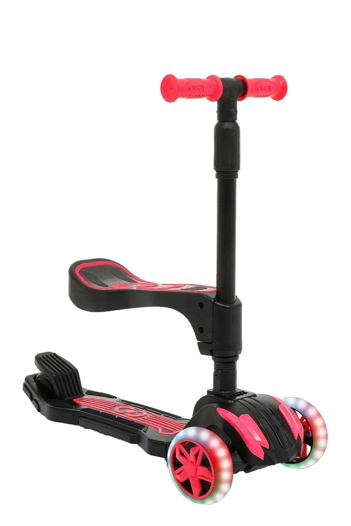 Furkan Toys Cool Wheels Led Işıklı Oturaklı Pembe Combo Scooter