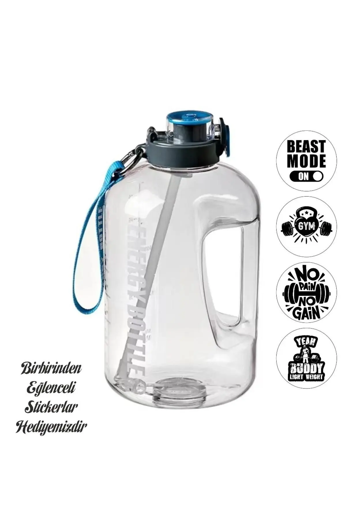 NumuneMarket Suhvee Sporcu Su Matarası Su Matarası Bpa Free 2.5L  Suluk Gym Matara