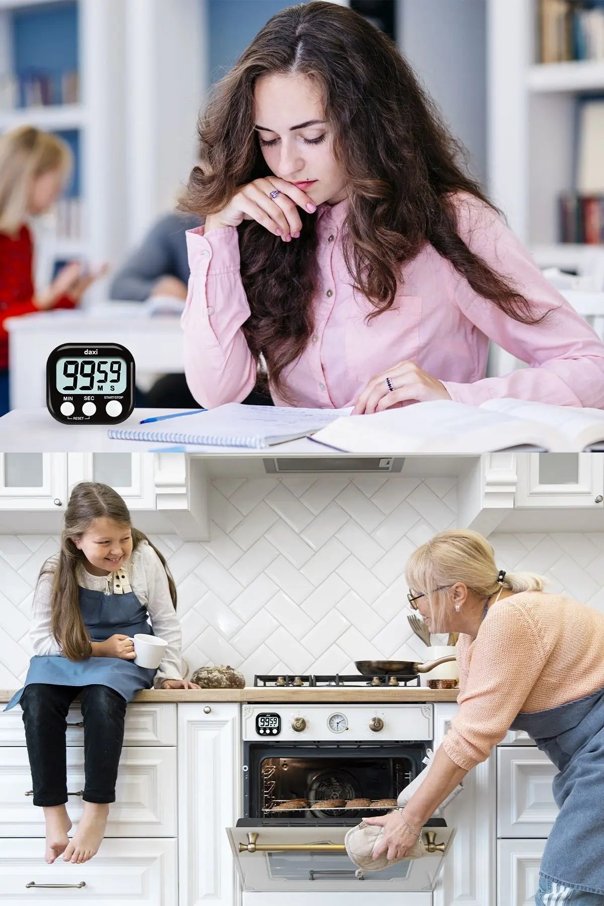 TX-100 ALARMLI DİJİTAL ZAMANLAYICI KRONOMETRE, GERİ SAYIM ÖZELLİKLİ, MIKNATISLI, 100 dk, 7.3 x 6.5cm