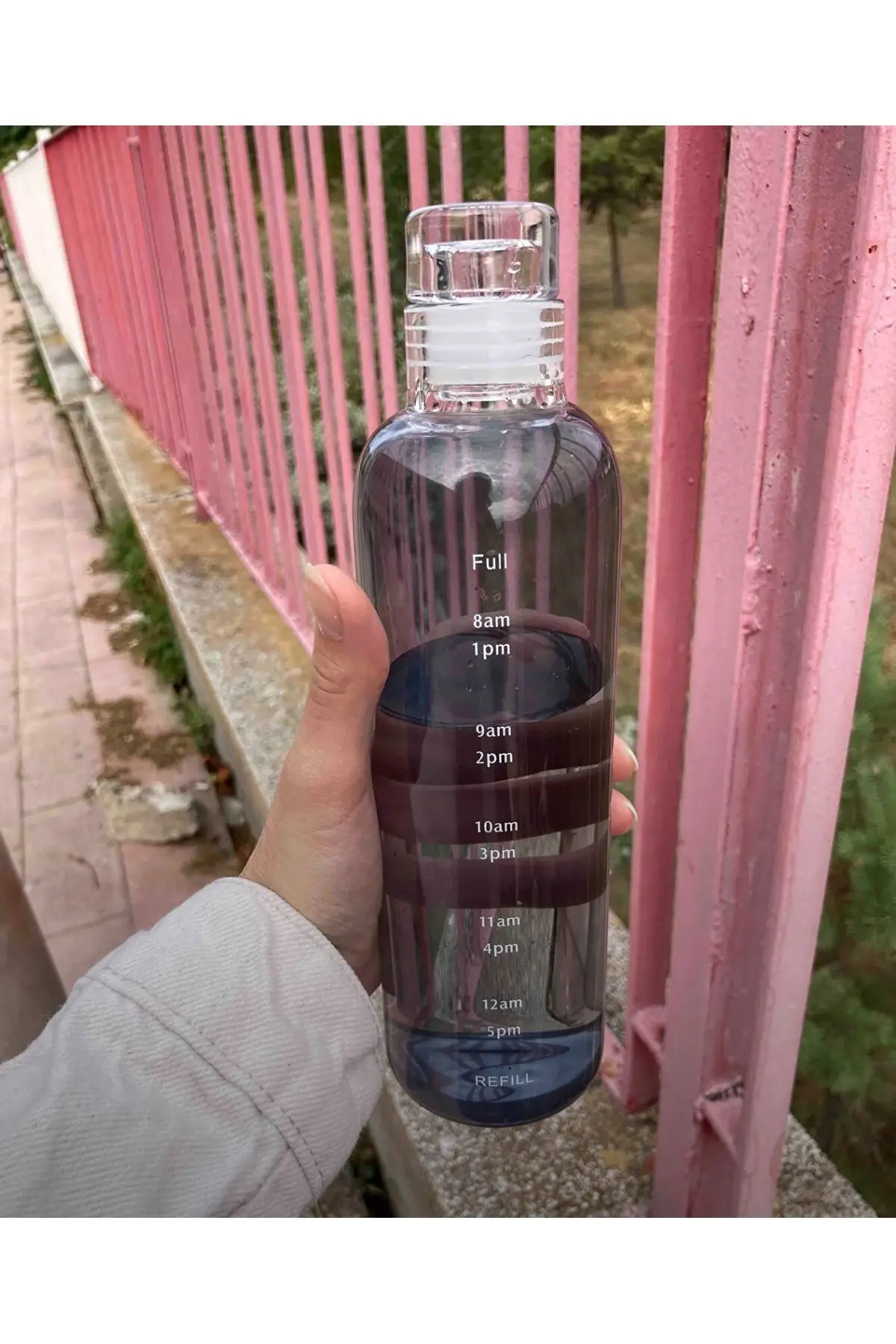 Sağlıklı Cam Su Şişesi 500ml Motivasyonlu Sızdırmaz Matara Suluk Borosilikat Cam