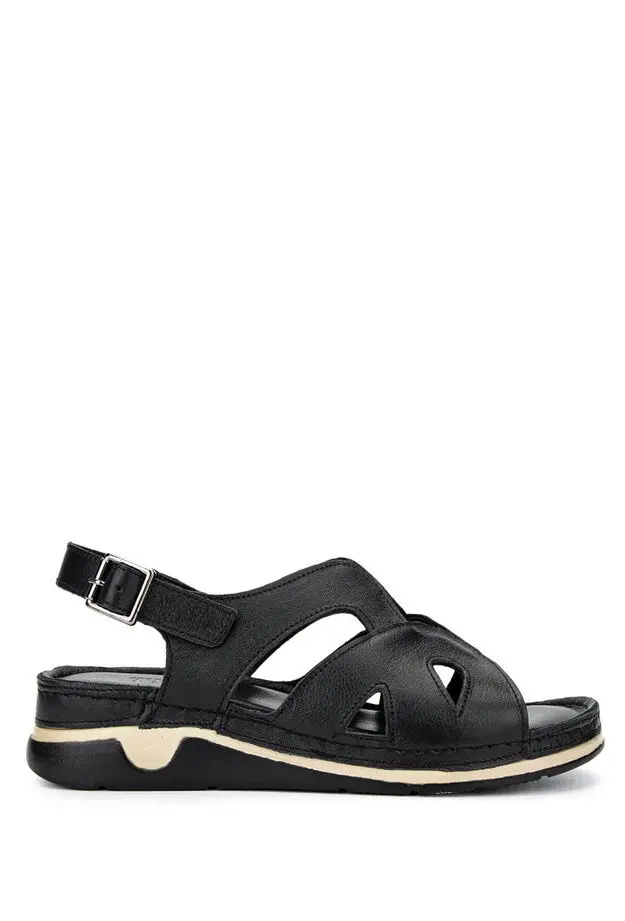 Tamer Tanca Tamer Tanca Kadın Hakiki Deri Siyah Deri Topuklu Sandalet