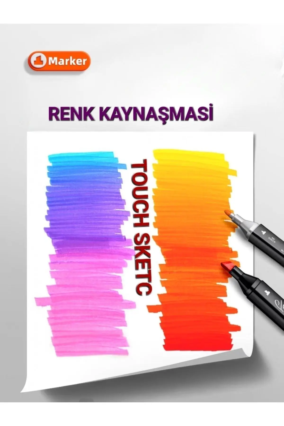 48' Li Çift Taraflı Marker Kalem Seti Çantalı Ve Standlı 2 Adet Hediyesi Ile