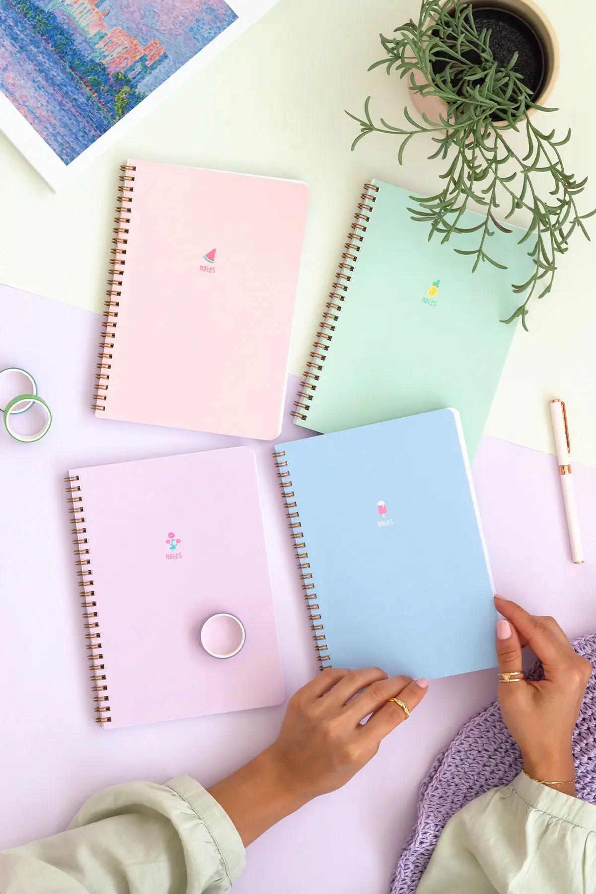 Matt Notebook A5 Spiralli Okul Defteri 80 yaprak 4'lü Set - Kareli