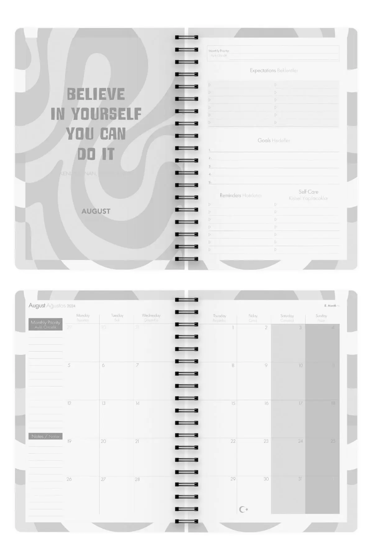 Akademik Ajanda 17x24 cm Spiralli 24/25 Empire Lacivert