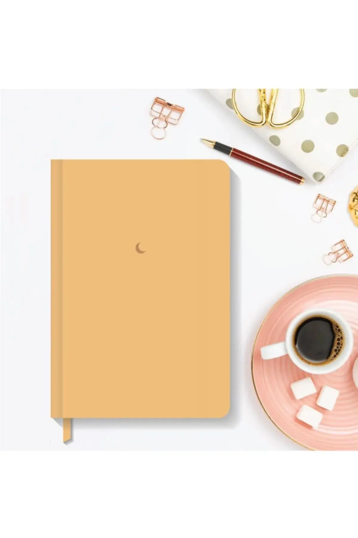 4'lü Defter Seti Düz Çizgisiz Sert Kapak Defter 13x21 Cm Hardcover Notebook Moon Series