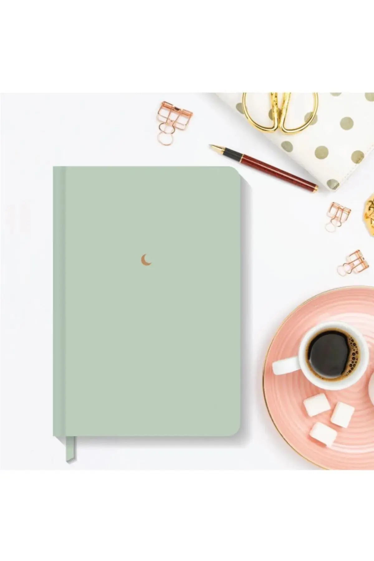 4'lü Defter Seti Düz Çizgisiz Sert Kapak Defter 13x21 Cm Hardcover Notebook Moon Series