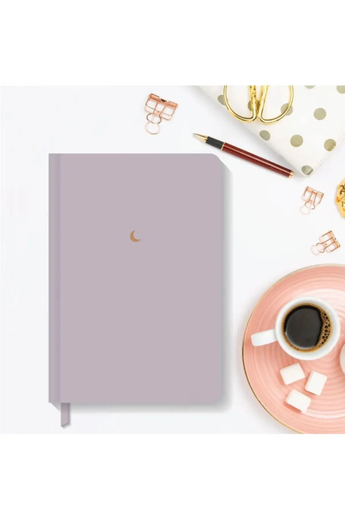 4'lü Defter Seti Düz Çizgisiz Sert Kapak Defter 13x21 Cm Hardcover Notebook Moon Series