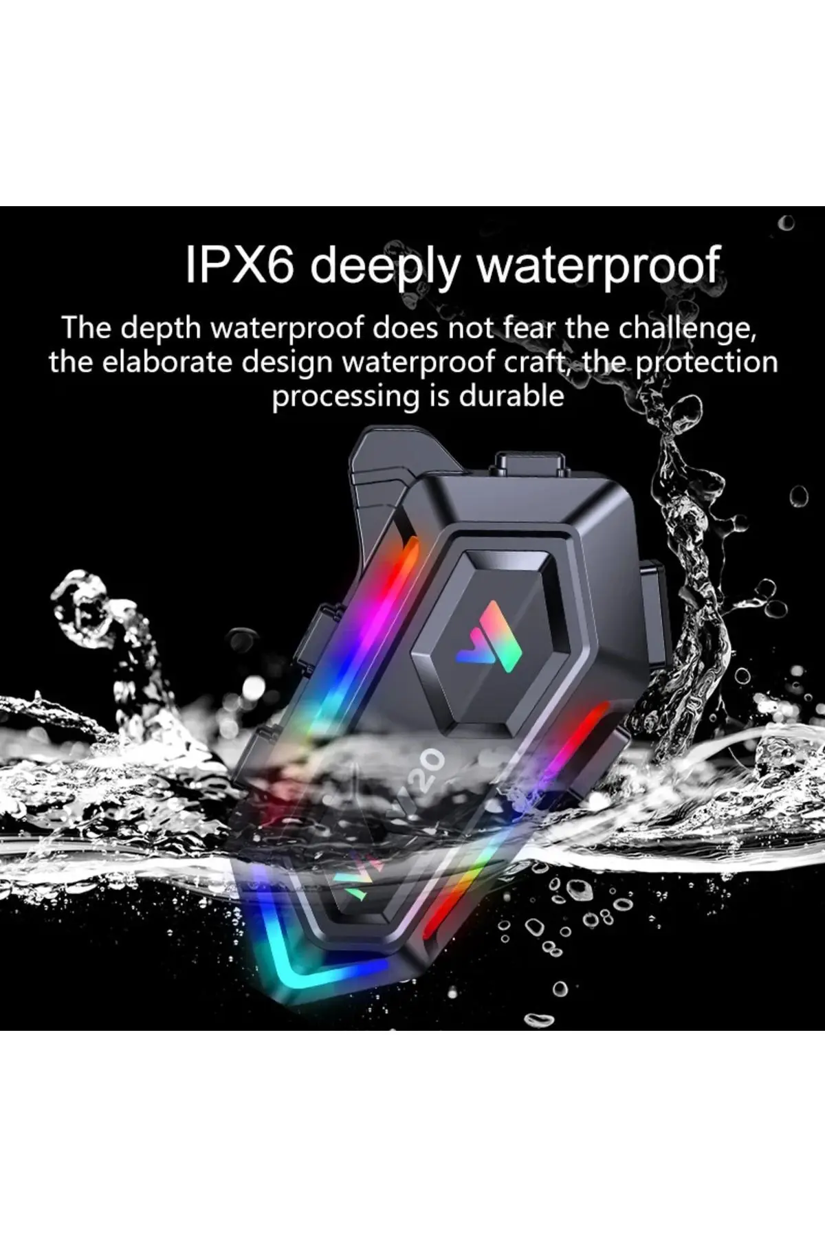 Y20 5.3 Motosiklet Kask Kulaklık Intercom Işıklı Motorsiklet Interkom