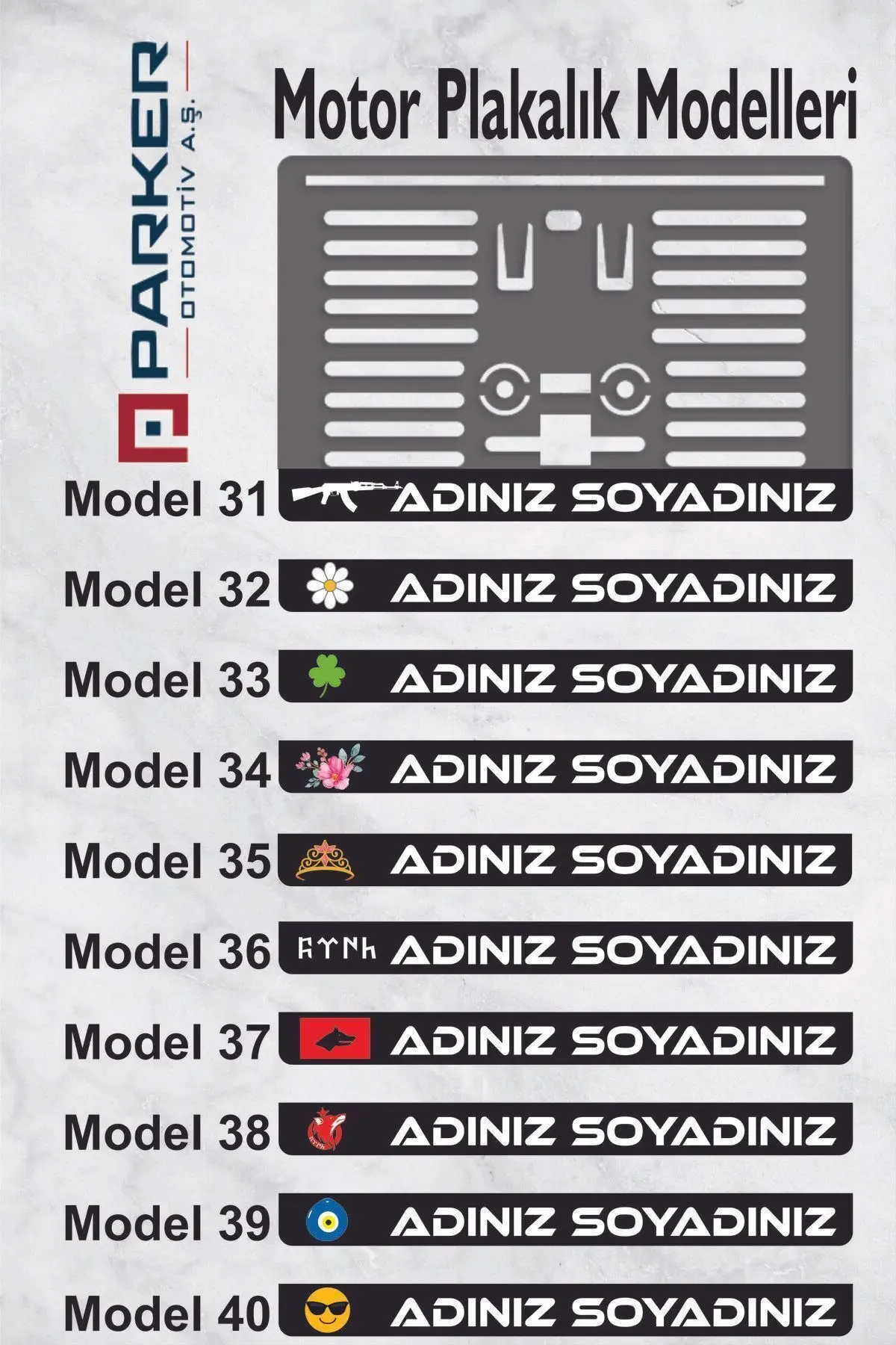 Motor Plakalık Isimli Kişiye Özel