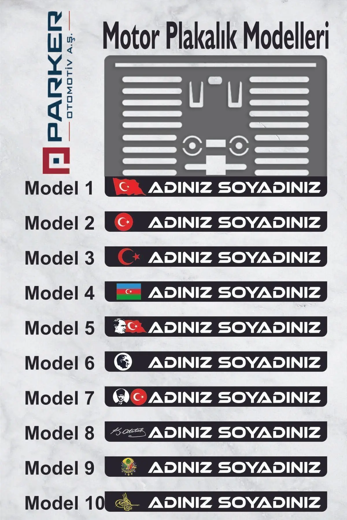 Motor Plakalık Isimli Kişiye Özel