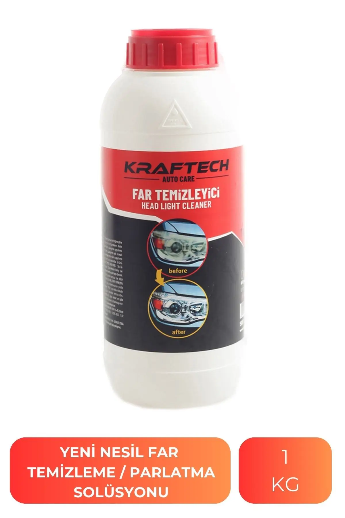 Kraftech Yeni Nesil Araba Far Temizleme Sıvısı Far Temizleme Solüsyonu Kloroform Uyumlu 1 Kg