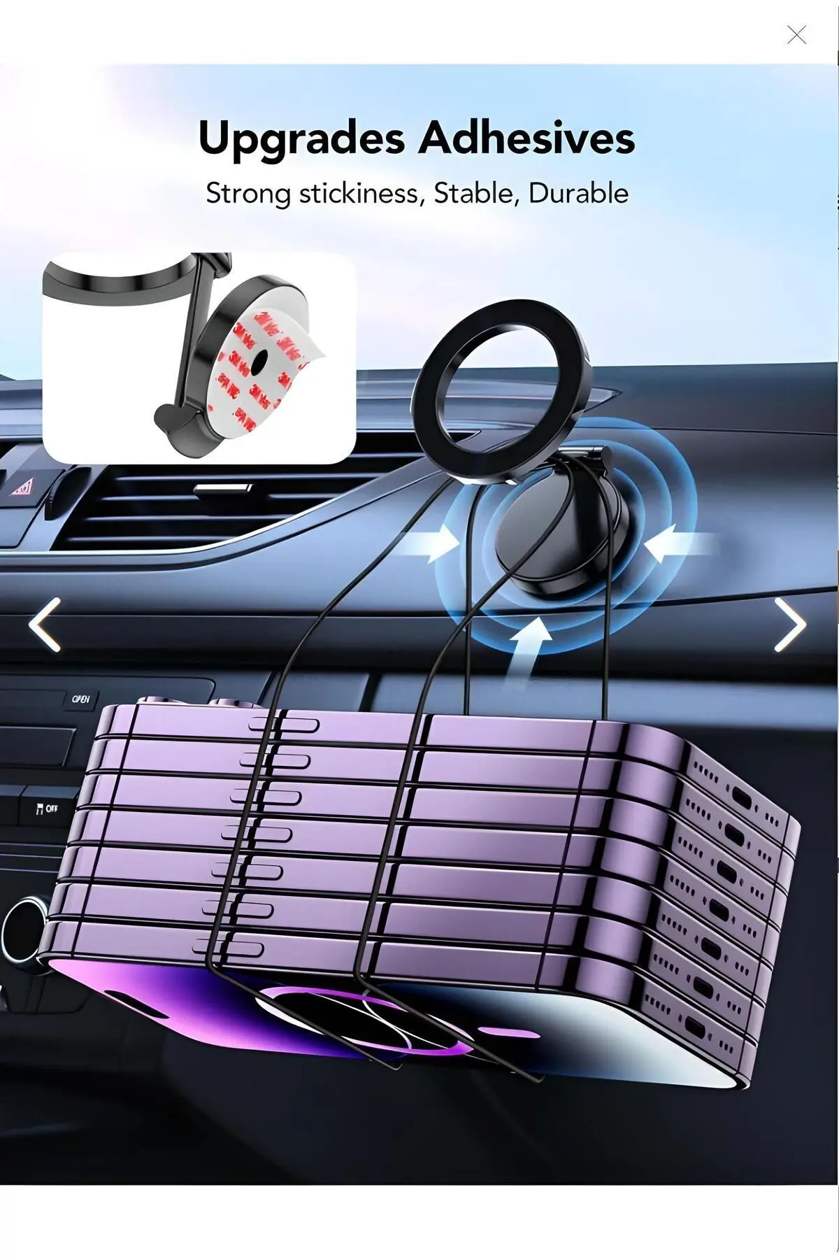 iPhone 11-12-13-14-15-15 Plus-15 Pro Max Uyumlu Magsafe Manyetik Mıknatıslı Araç İçi Telefon Tutucu