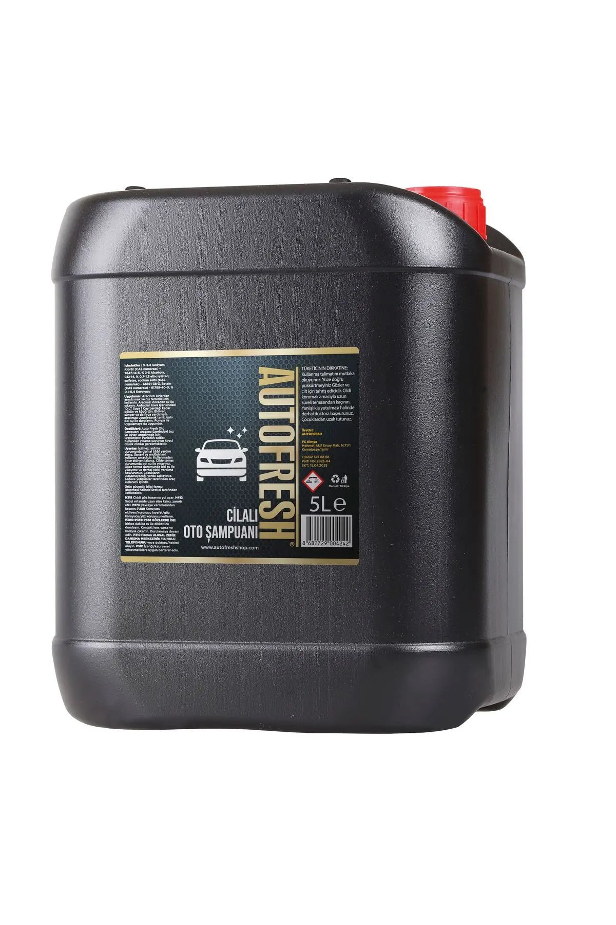 AutoFresh Cilalı Oto Şampuanı 5 Kg Ph Nötr Kilitli Folyolu Kapak Araç Araba Yıkama Şampuan