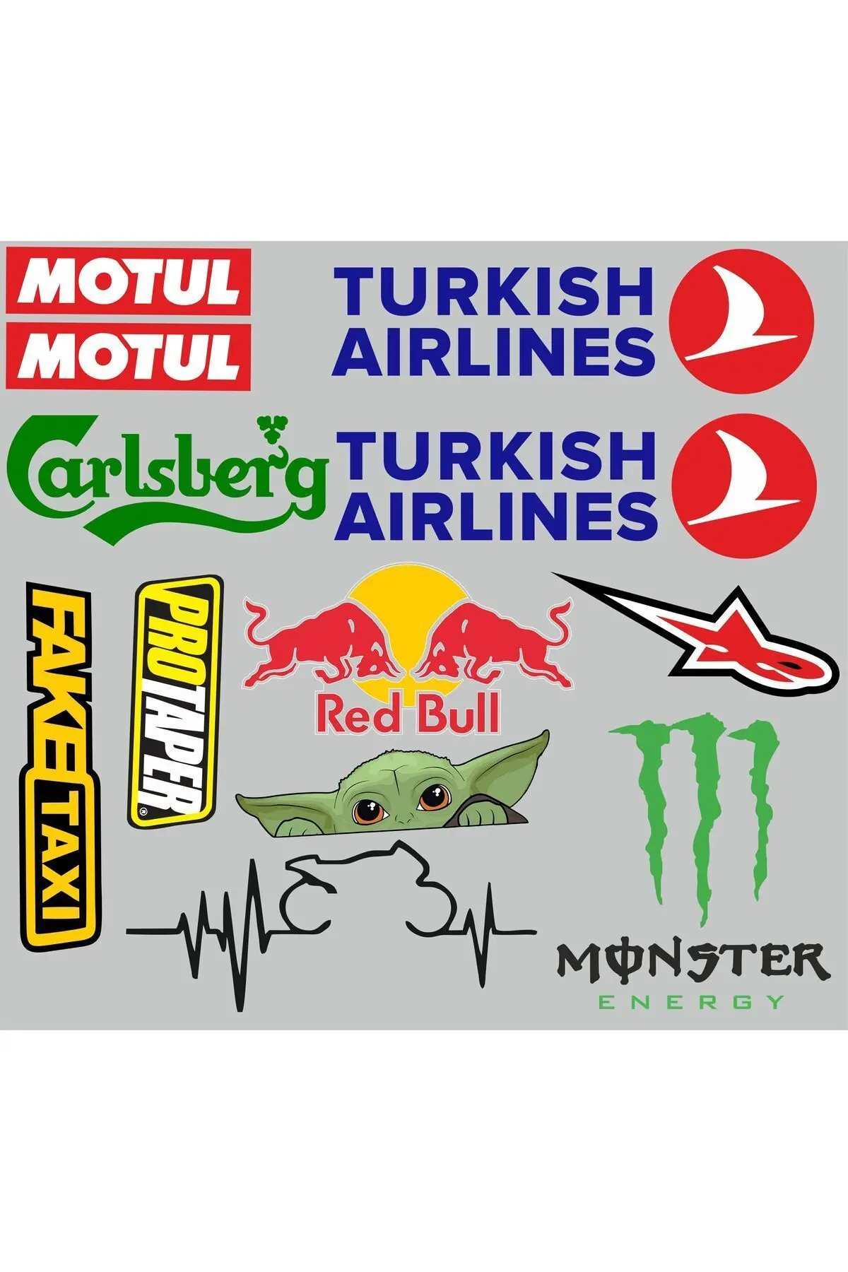 UBGA GIFT TREND EKİPMAN KASK MOTORSİKLET STİCKER SETİ