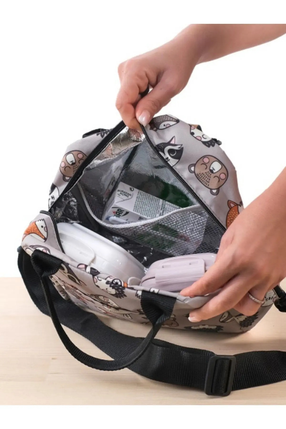 Isı Yalıtımlı Su Geçirmez Termal Çanta Yemek Mama Taşıma Beslenme Çantası Askılı