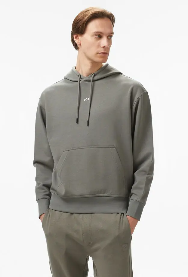 BOSS Boss Erkek Gri Sweatshirt