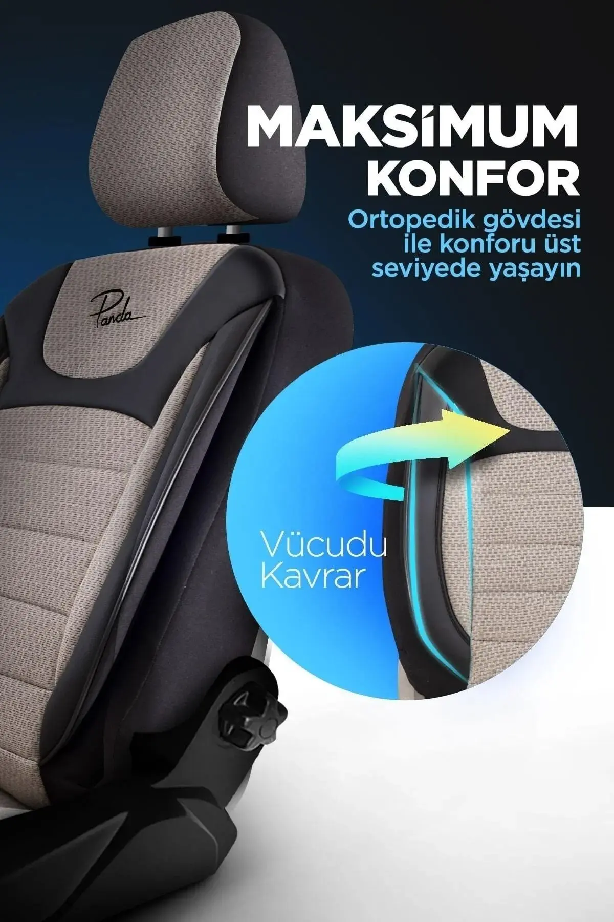 PANDA PRESTİJ SERİSİ DOKUMA KUMAŞ OTO KOLTUK KILIFI TAM SET