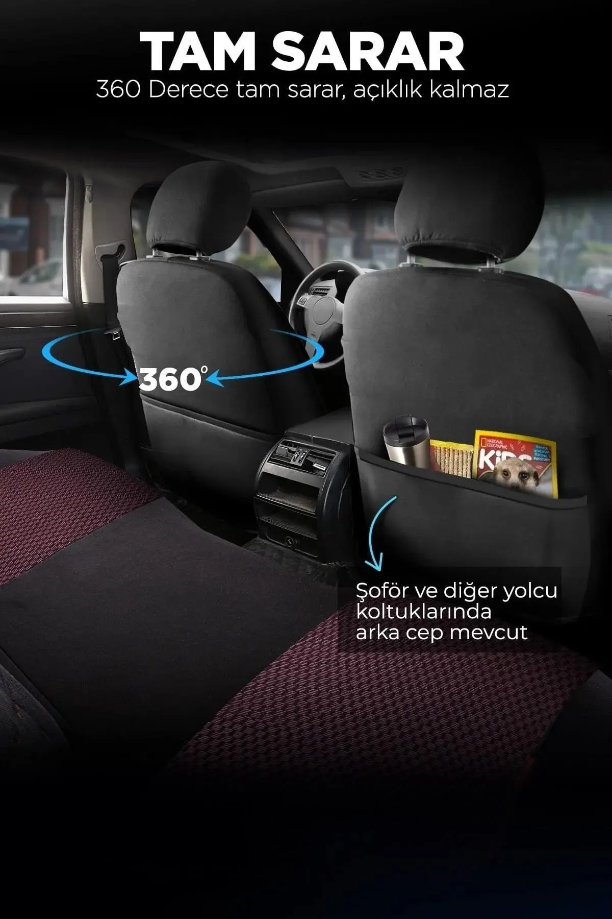 PANDA PRESTİJ SERİSİ DOKUMA KUMAŞ OTO KOLTUK KILIFI TAM SET