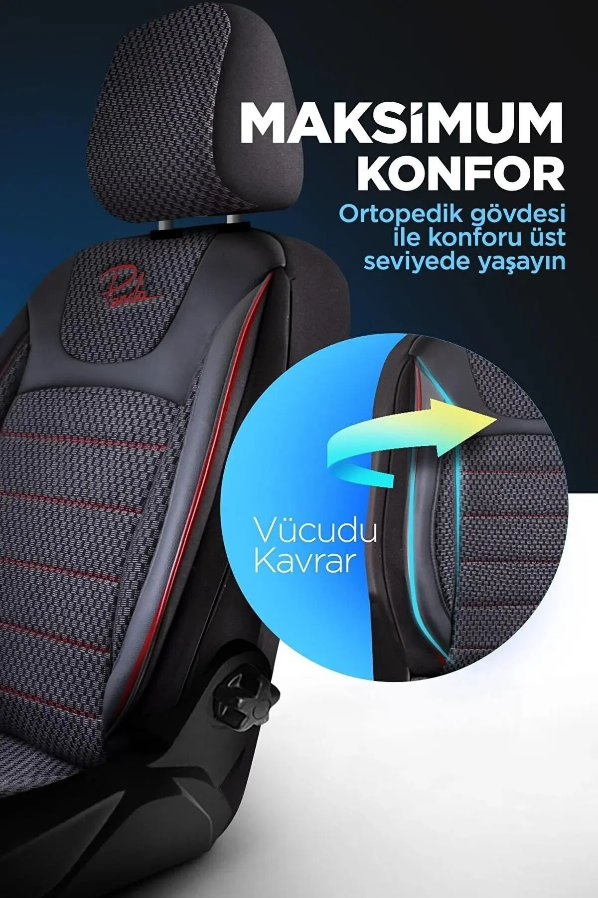 PANDA PRESTİJ SERİSİ DOKUMA KUMAŞ OTO KOLTUK KILIFI TAM SET