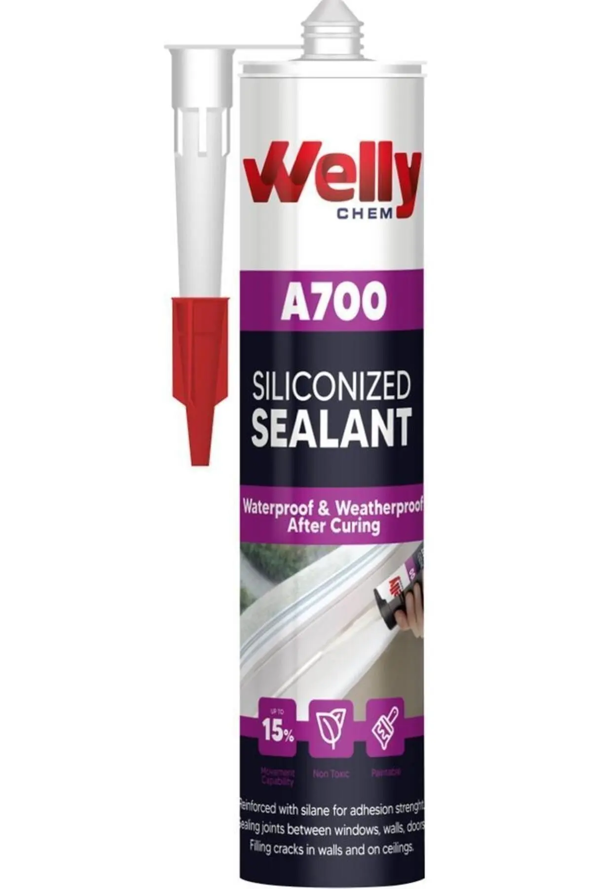 WELLY CHEM A700 SİLİKONİZE MASTİK KARTUŞ 450 GR BEYAZ