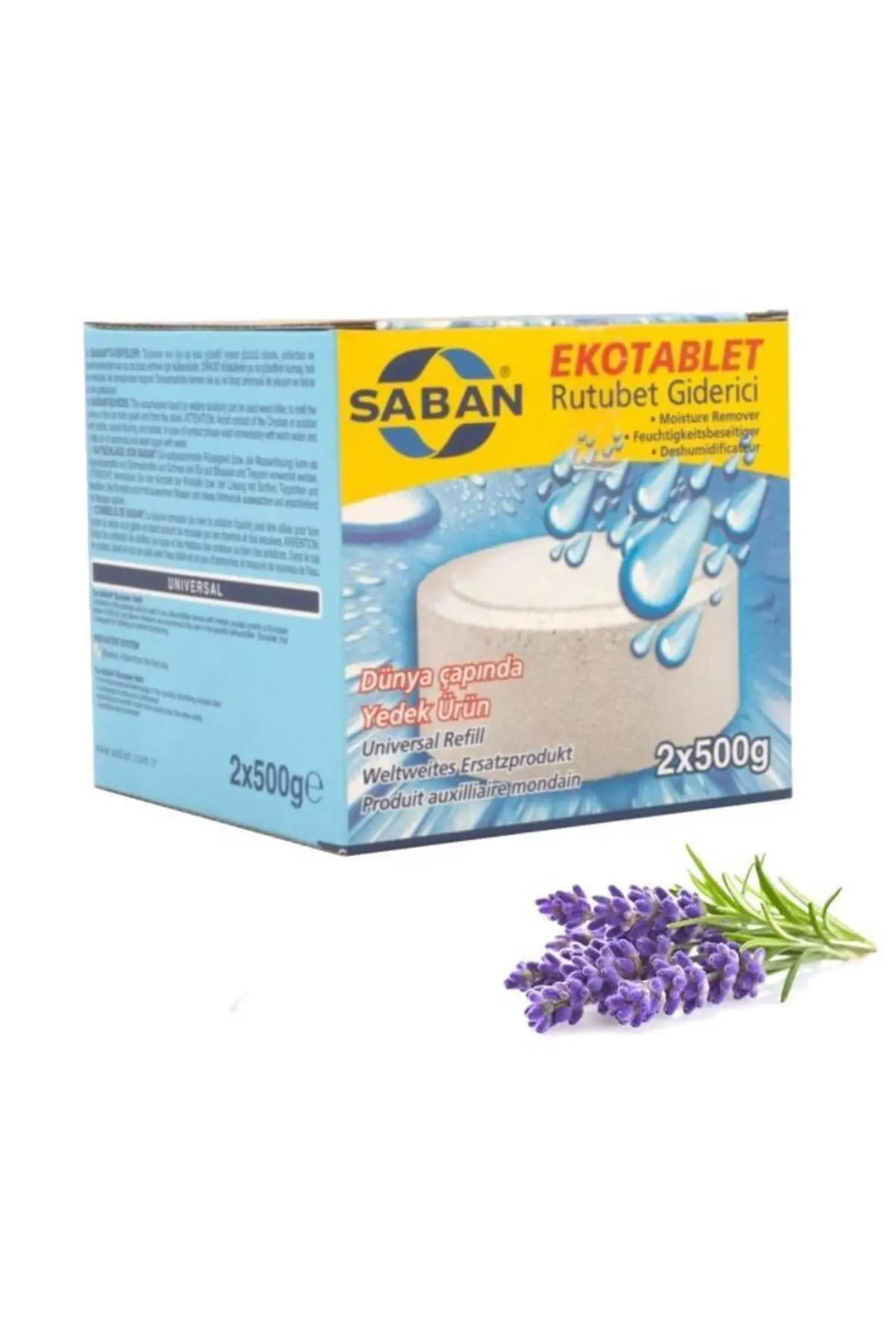 Saban Rutubet Giderici Nem Alıcı Yedek Tablet 2x500 gr - Lavanta Kokulu